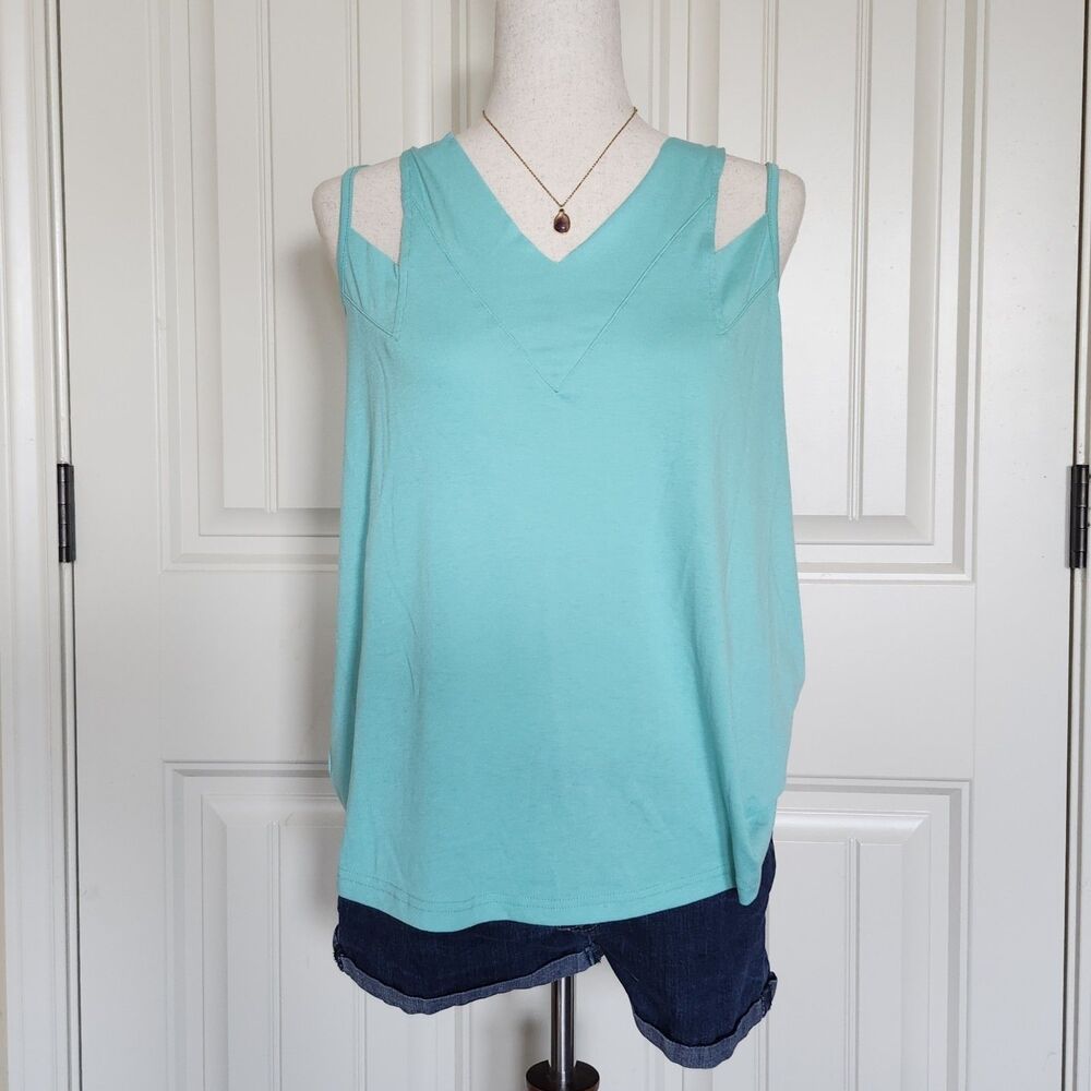 Crazy Train Green/Blue Sleeveless Tank Top Size S